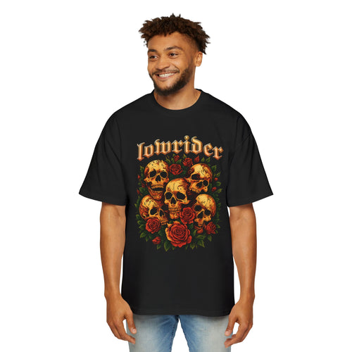 Men's Oversized Skull and Rose Graphic Tee, Cool Streetwear Shirt, Vintage-Inspired Fashion, Perfect for Festivals