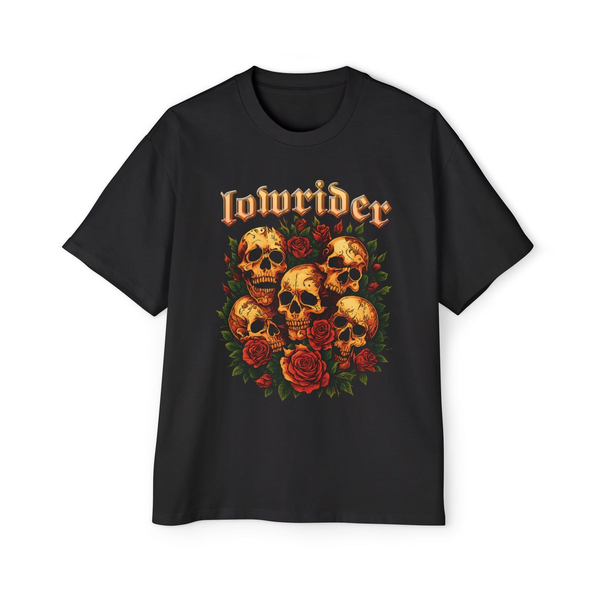 Men's Oversized Skull and Rose Graphic Tee, Cool Streetwear Shirt, Vintage-Inspired Fashion, Perfect for Festivals