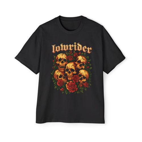 Men's Oversized Skull and Rose Graphic Tee, Cool Streetwear Shirt, Vintage-Inspired Fashion, Perfect for Festivals